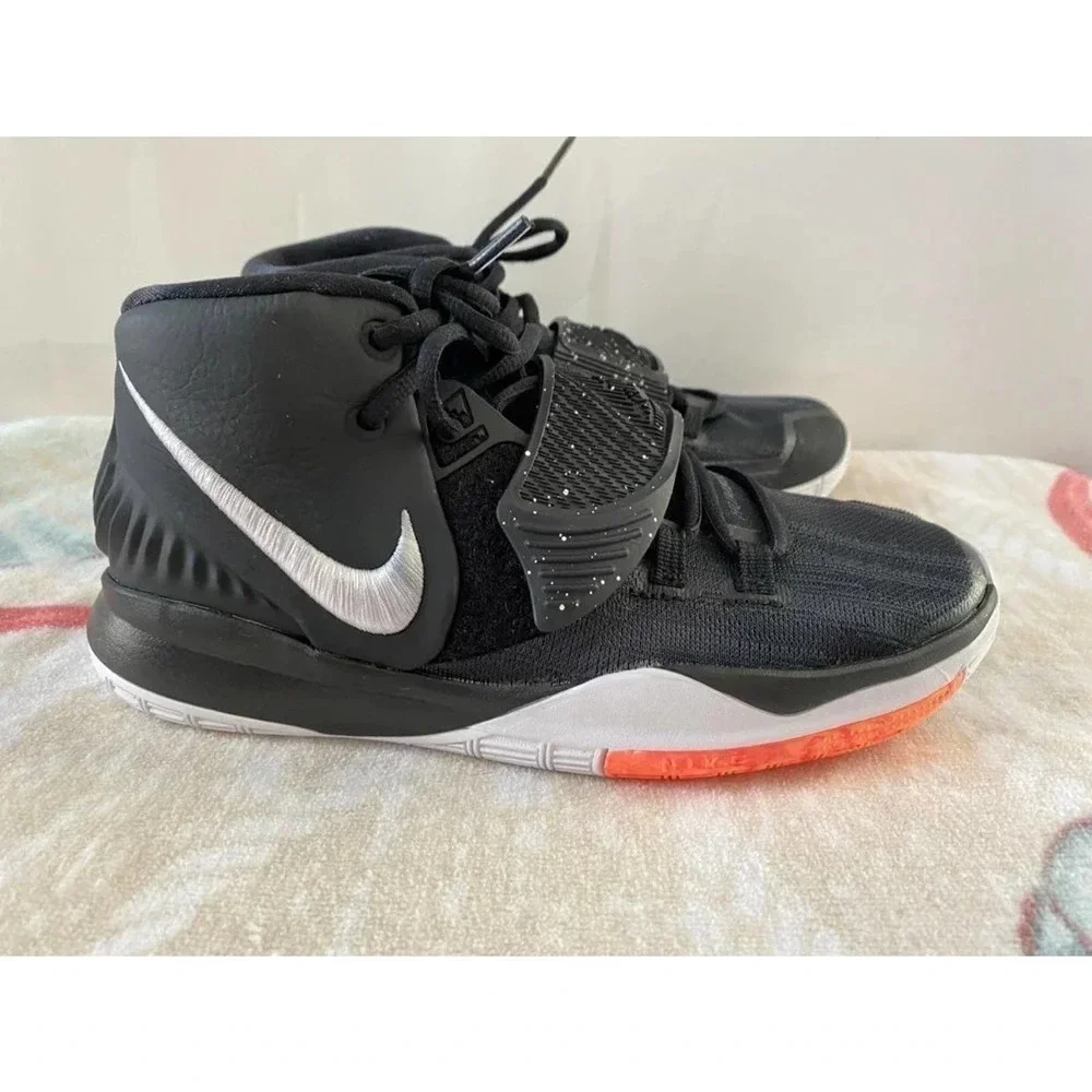 Nike Kyrie 6 Youth Size Athletic US 5.5 Jet Black Lace-Up Sneakers  BQ5599-001